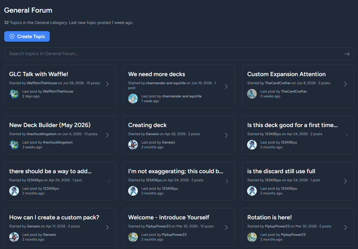 Forum topic list